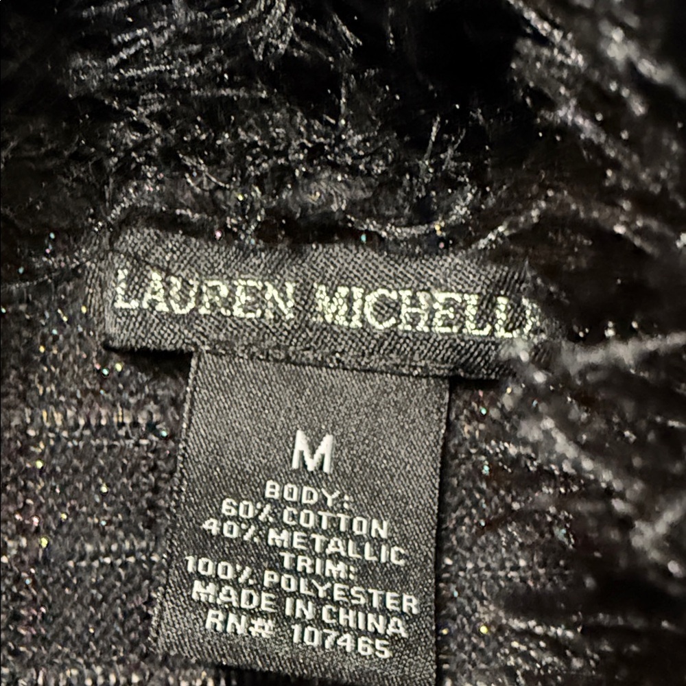 Lauren Michelle Black Fuzzy Cardigan - Picture 2 of 4